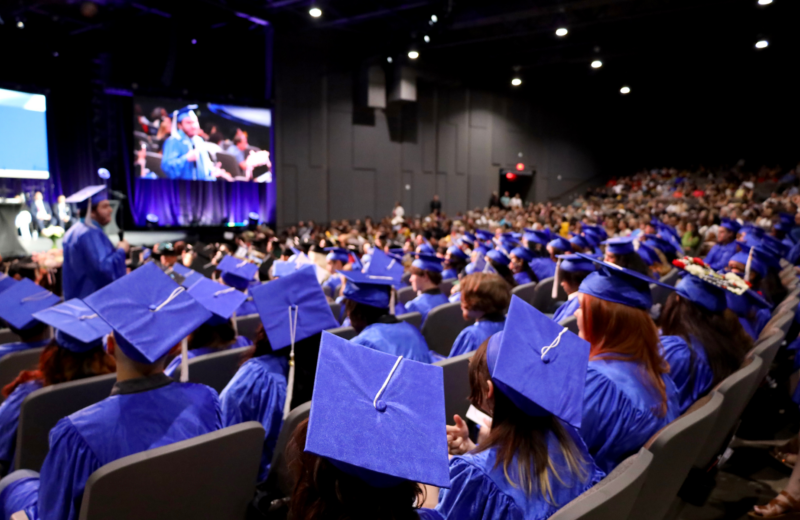 Graduate addresses his peers at his graduation ceremony