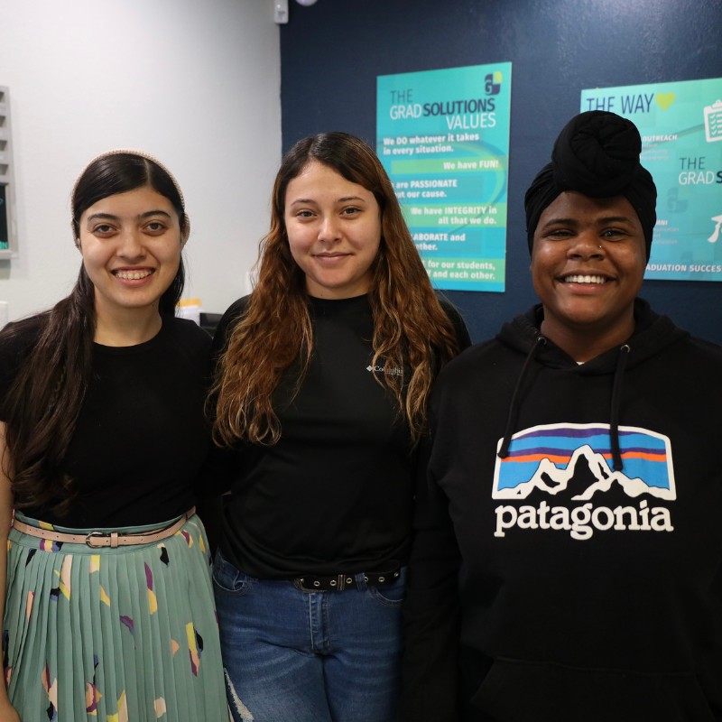 Three students taking a study break at the Phoenix HUB