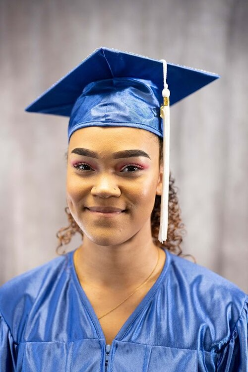 Graduate portrait photo on her graduation day