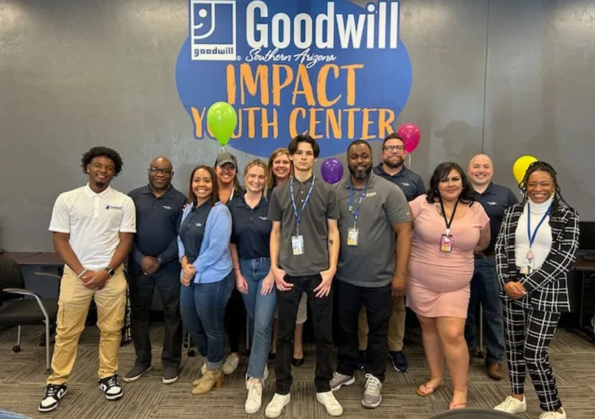 A group photo of the staff from Goodwill of Southern Arizona's Impact Youth Center