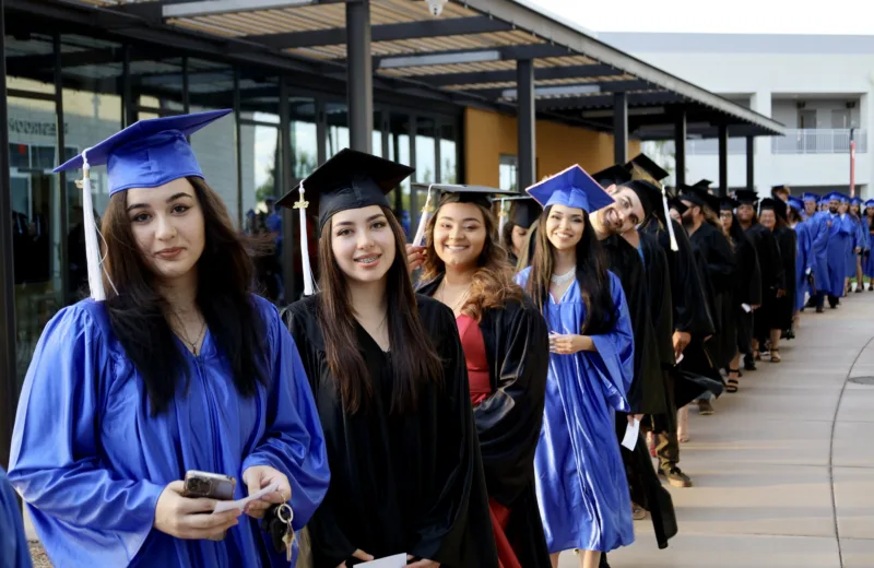 Graduates lined up